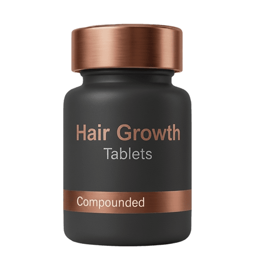 Compounded biotin and finasteride oral tablet bottle
